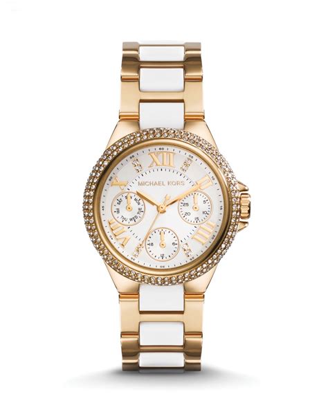 michael kors women's mini camille white dial gold-tone watch|camille mini watch canada.